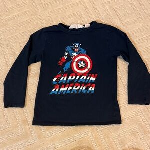 H&M Navy Captain America Long Sleeve Tee